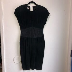 Vintage I Magnin Suede dress black size 10 sparkly pockets